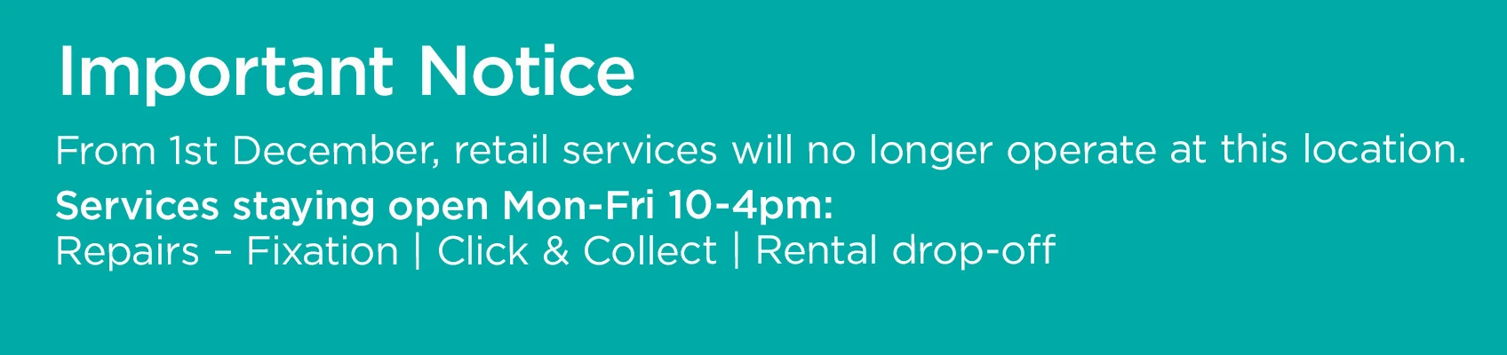 Fixation Retail Store Closure