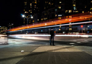 Light trails caused by longer shutter speeds