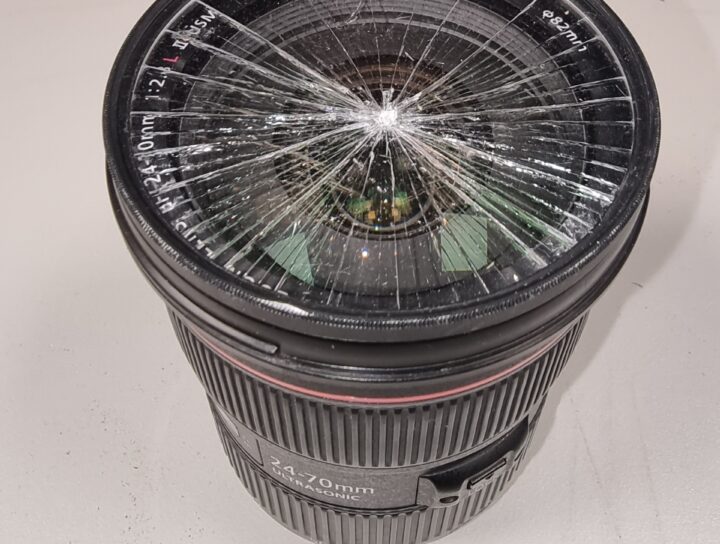 Lens with broken filter